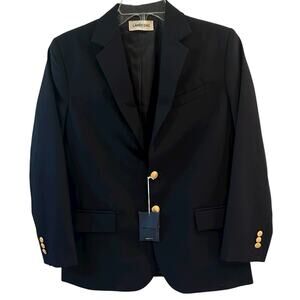 Lands’ End Boys Husky Hopsack Navy Blazer Size 14 Husky